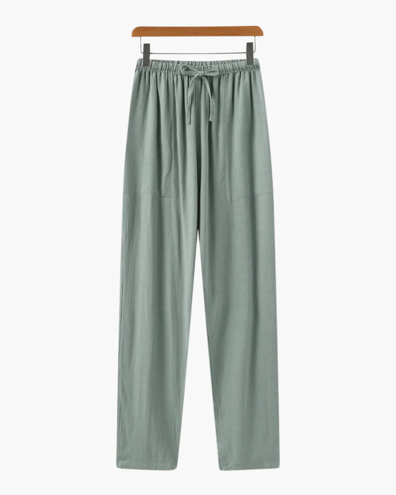Slim Fit Linen Pantalon