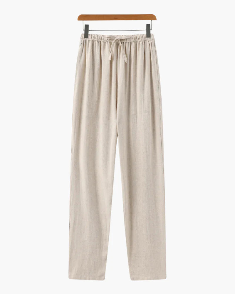 Slim Fit Linen Pantalon