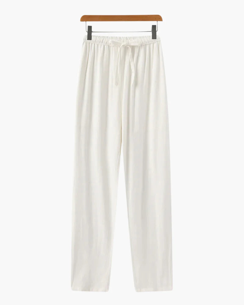 Slim Fit Linen Pantalon